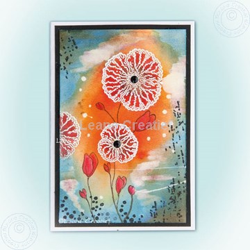 Bild von Poppy stamp mixed media card