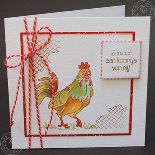 Bild von Stamp Rooster & hen