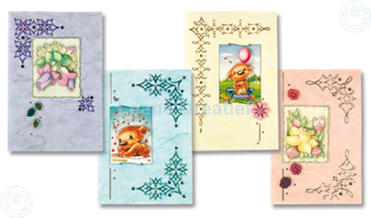 Picture of Sticker-Corner-Stitch® with Twinny® & flowers