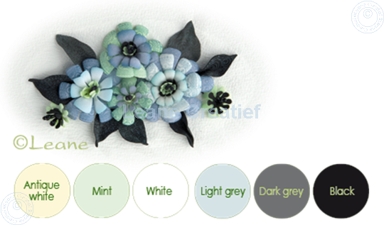 Bild von Flower foam set 10 Schwarz/grau