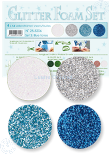 Image sur Glitter Foam set 3 bleu/blanc/argent