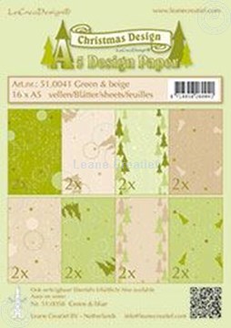 Afbeeldingen van Design papier Christmas Green & Beige A5