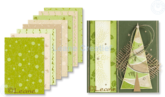 Afbeelding van Design papier Christmas Green & Beige A5