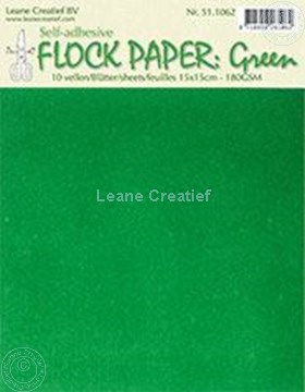 Afbeeldingen van Flock paper green 15x15cm