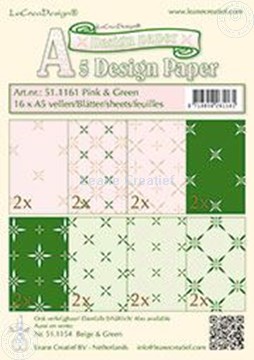 Afbeeldingen van Design papier roze & groen A5