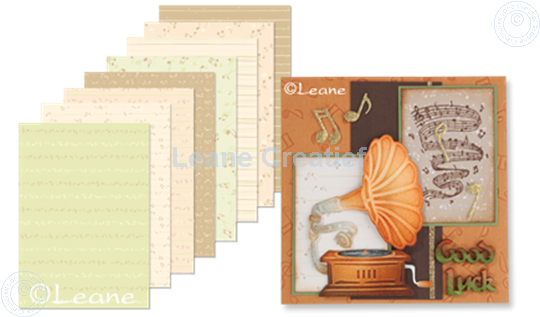 Bild von Design Paper Music salmon/green/brown