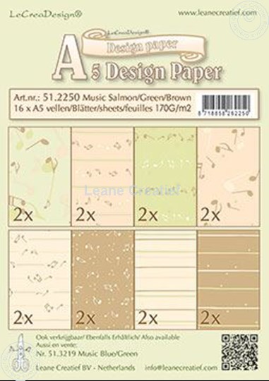 Bild von Design Paper Music salmon/green/brown