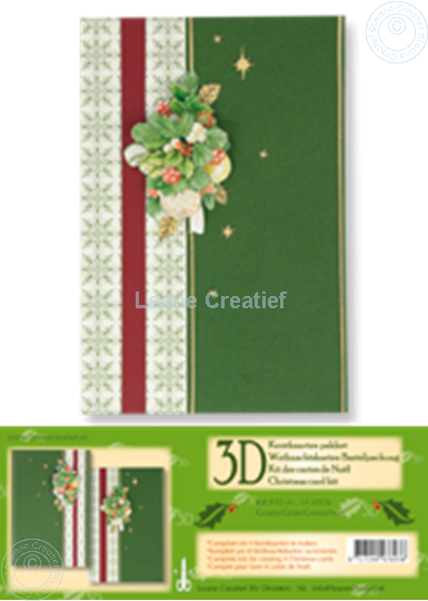 Afbeelding van Kerst kaarten pakket 3D groen