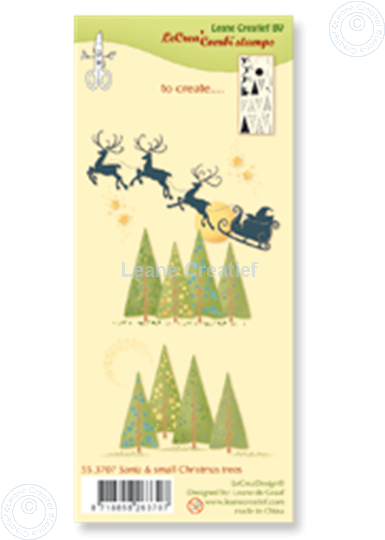 Image sur Combi stamp Santa & small Christmas trees