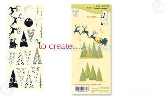 Afbeelding van Combi stamp Santa & small Christmas trees