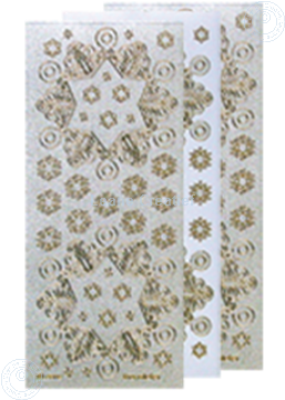Afbeeldingen van Kerst stickers Pearl silver goud sneeuwvlok