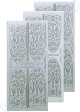 Image de LeCreaDesign® sticker vitrail d'église pearl d'argent