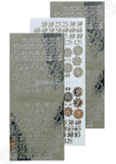 Afbeelding van LeCreaDesign® sticker jubileum cijfers mirror zilver