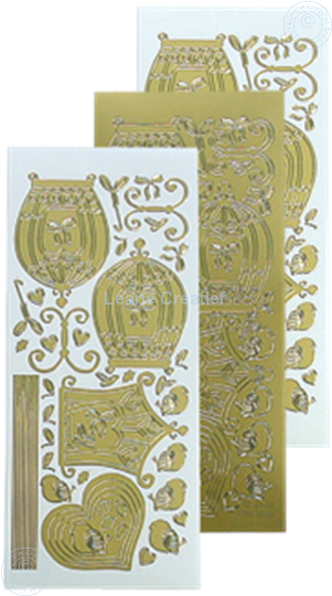 Afbeelding van LeCreaDesign® sticker vogelkooitjes gold