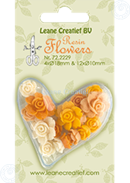 Afbeeldingen van Resin flowers roses yellow