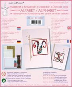 Afbeeldingen van Alfabet kruissteek kaartborduur kit met kraaltjes #1
