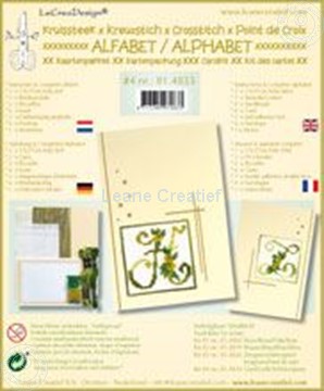 Afbeeldingen van Alfabet kruissteek kaartborduur kit met kraaltjes #4