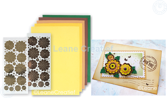 Afbeelding van Sticker &  Foam Flowers Set 4 geel