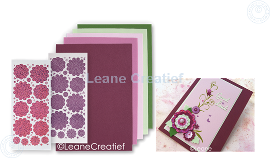 Bild von Sticker & Foam Blumen Set 3 bordeaux rosa