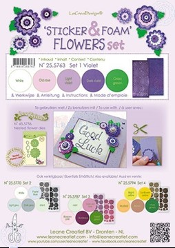 Picture of Sticker &  Foam Flowers Set 1 Violet