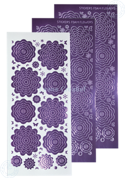Picture of Nested Flower Peel offs mirror violet