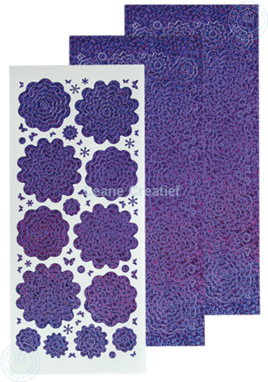 Afbeelding van Nested Flower Sticker diamond purple