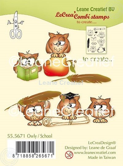 Afbeelding van Combi clear stamp Uil - School