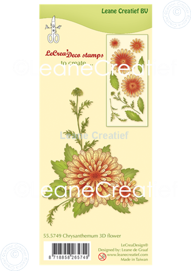 Image sur Tampon clair 3D Flower Chrysanthème 