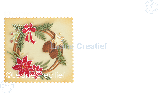 Bild von Set Stamp & Contour Die Wreath X-mas