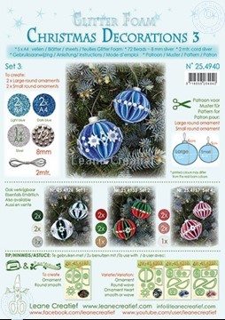 Picture of Glitter Foam Christmas Decorations Set 3