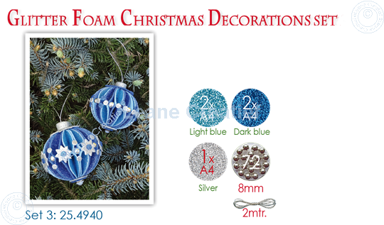 Picture of Glitter Foam Christmas Decorations Set 3