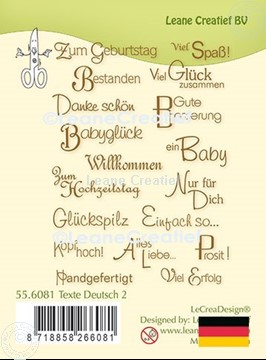 Bild von LeCreaDesign® Silikon Stempel  Texte Deutsch 2.