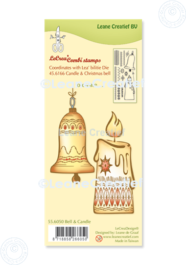 Afbeelding van LeCreaDesign® combi clear stamp Kerstbel & Kaars