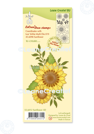 Afbeelding van LeCreaDesign® deco clear stamp Zonnebloem 3D