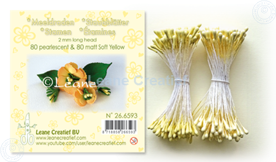 Picture of Stamen 2mm,  80 matt & 80 pearl Soft yellow