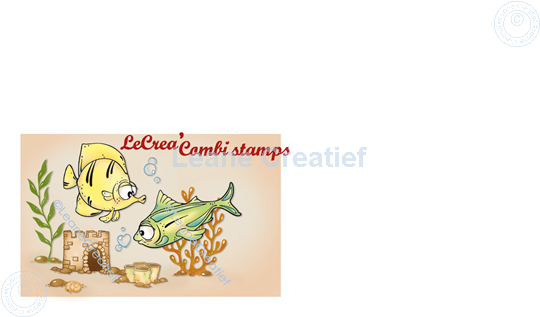 Afbeelding van LeCreaDesign® combi clear stamp Vissen 1.