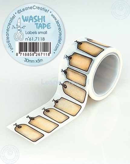 Afbeelding van Washi tape Labels klein, 30mm x 5m.