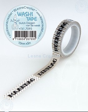 Picture of Washi tape Dutch Dagen van de Week, 10mm x 5m.