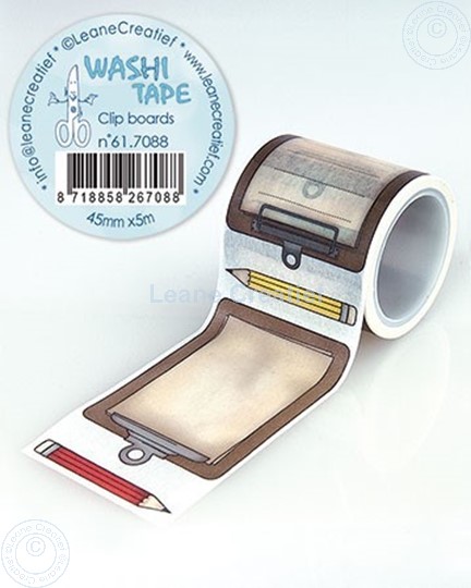 Afbeelding van Washi tape Clip boards, 45mm x 5m.