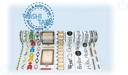 Afbeelding van Washi tape Horloge & alarm klok, 15mm x 5m.
