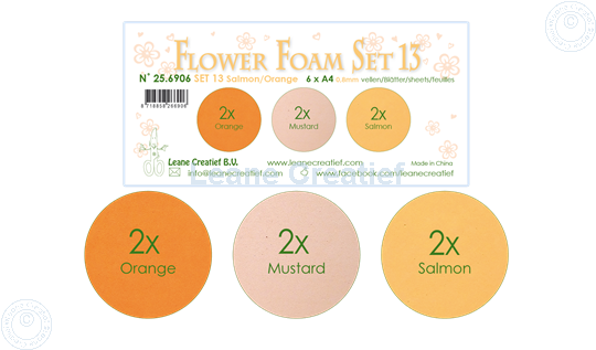 Picture of Flower Foam set 13 /6x A4 sheet /3 shades of Salmon-Orange