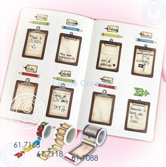 Afbeelding van BJ Washi tape clipboard page