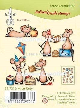 Picture of LeCreaDesign® combi clear stamp Mice party