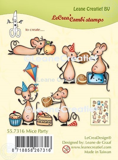 Picture of LeCreaDesign® combi clear stamp Mice party