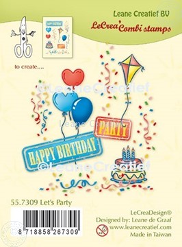 Picture of LeCreaDesign® combi clear stamp Let's party
