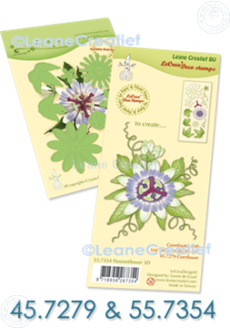 Afbeeldingen van Set Multi die & Clear stamp Passion flower  3D