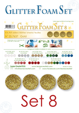 Picture of Glitter Foam set 8, 4 sheets A4 Gold