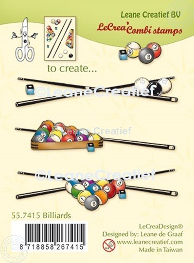 Picture of LeCreaDesign® combi clear stamp Billiards