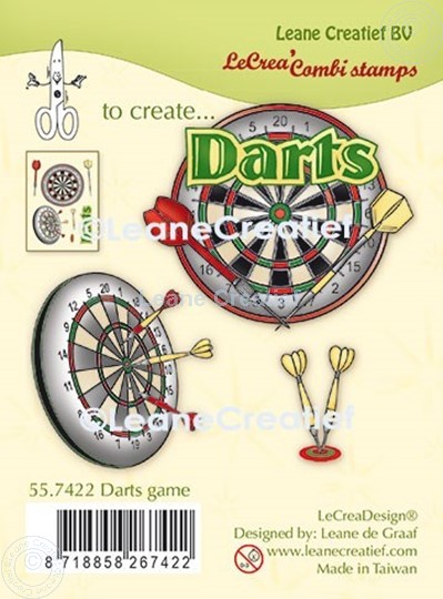 Afbeelding van LeCreaDesign® combi clear stamp Darts