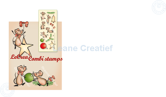 Afbeelding van LeCreaDesign® combi clear stamp The world of mice Kerst